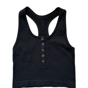 Black Racerback Crop Tank Top